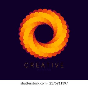 Dynamic Round Shape. Abstract Modern Graphic Design Element. Geometric Symbol. Colorful Gradient Blend Design. Creative Vector Template. Impossible Circle Sign. Abstract Design, Impossible Object. 