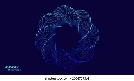 Dynamic Round Shape. Abstract Modern Graphic Design Element. Geometric Symbol. Colorful Gradient Blend Design. Creative Vector Template. Impossible Circle Sign. Blue Twisted Torus 3D Object.