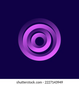 Dynamic Round Shape. Abstract Modern Graphic Design Element. Geometric Symbol. Colorful Gradient Blend Design. Creative Vector Template. Impossible Circle Sign. Abstract Design, Impossible Object.
