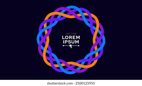 Dynamic Round Twisted Shape. Abstract Modern Graphic Design Element. Geometric Braid Symbol. Colorful Gradient Blend Design. Creative Vector Template. Impossible Circle Sign. Abstract Design Vector.