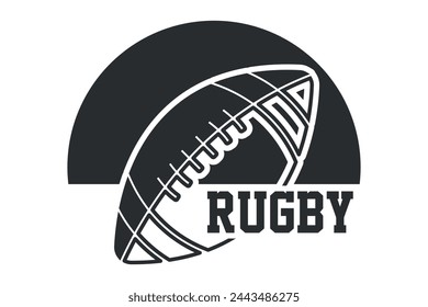 Dynamic Rugby Vector Illustration, Bold Rugby Ball Vector Artwork, Rugby Match Vector Graphic Design, Rugby Game Vector Illustration, Sport Clipart