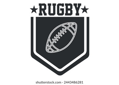 Dynamic Rugby Vector Illustration, Bold Rugby Ball Vector Artwork, Rugby Match Vector Graphic Design, Rugby Game Vector Illustration, Sport Clipart