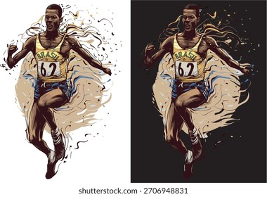 Dynamic Runner Illustration: ilustraciones abstractas energéticas de corredores que muestran velocidad y movimiento, ideales para deportes, fitness, carteles y diseños de estilo de vida activo.