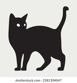 Dynamic Running Cat Silhouette Vector Illustration