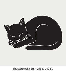 Dynamic Running Cat Silhouette Vector Illustration