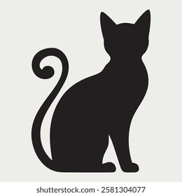 Dynamic Running Cat Silhouette Vector Illustration