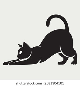 Dynamic Running Cat Silhouette Vector Illustration