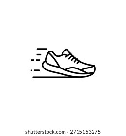 Icono dinámico de zapatillas de running que expresa velocidad y movimiento en ropa deportiva