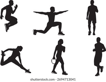Dynamic Running Warm-Up Silhouette Set