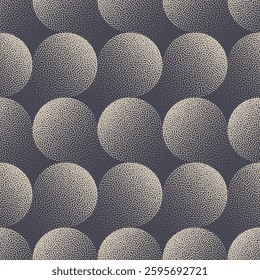 Dynamic Scale Structure Seamless Pattern Trend Dot Work Vector Background. Modern Rounded Shapes Grid Halftone Art Illustration for Textile Print or Home Decor. Loopable Abstraction for Wallpaper