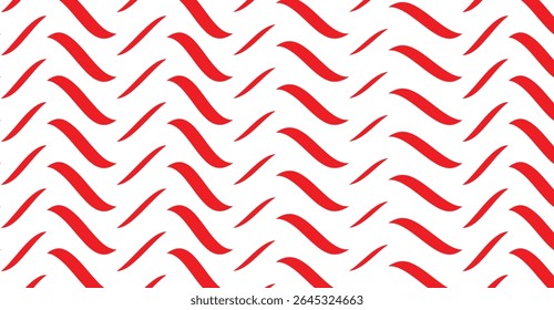 Dynamic Scarlet Waves: A Visually Striking Pattern of Flowing Red Curves on Pristine White, Creating a Modern and Energetic Seamless Design, Ideal for Backgrounds or Textiles