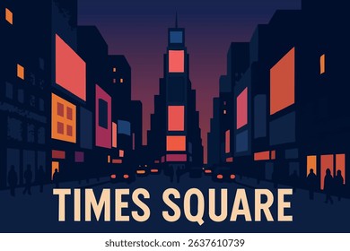 A dynamic scene of Times Square at night, filled with neon lights, bustling crowds, and digital billboards, capturing the essence of New York City's vibrant nightlife