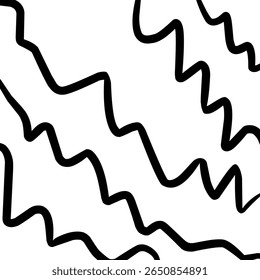 Dynamic seamless pattern of bold, hand-drawn wavy lines, perfect for abstract backgrounds, modern textiles, and artistic designs