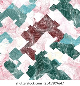 Dynamic Seamless Textile Patterns in Pattern Vector Repeat Suited for Bold Wall Art, Stylish Fashion Prints, Wallpaper, and Wrapping.
