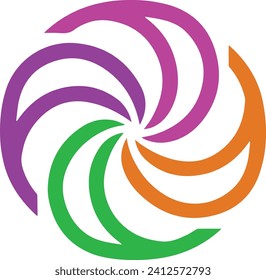 Dynamic Segments Of Colored Circle Brand Symbol