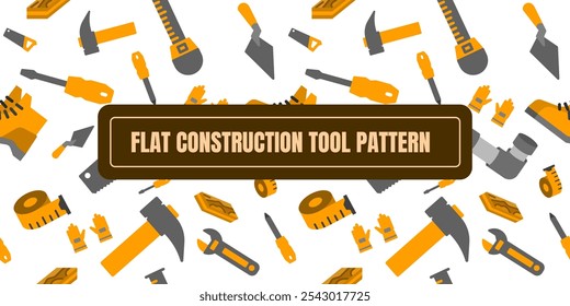 Dynamic set if flat icons showcase industrial tools in striking orange and gray tones, perfect for projects focused on labor, manufacturing, or tool-based industries