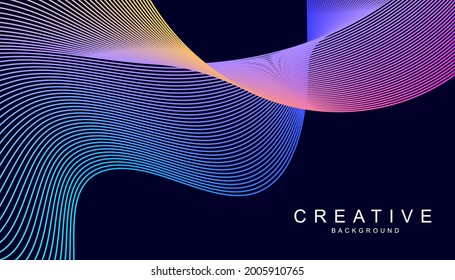Dynamic shape composition. Minimal geometric background. Vector template design. Abstract Modern Line. Curvy geometric lines wave pattern texture on colorful. Vector graphic illustration template. 