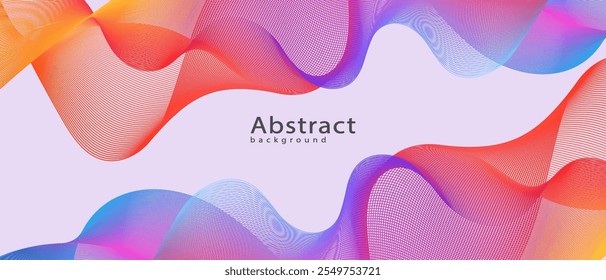 Composición dinámica de la forma. Diseño de Plantilla de Vector. Línea Abstractas moderna. Las líneas geométricas curvas ondulan la textura del patrón en colores. Plantilla de ilustración gráfica de Vector. 