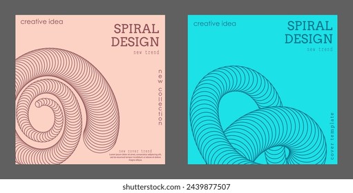 The dynamic shape of the parallel lines creates the illusion of volume. Three-dimensional spiral effect. A design element for creative ideas
