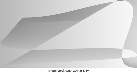 Dynamic Shape Smooth Digital Gradient Mesh. Layers Futuristic Minimal Fluid Original Background. Gray Silver Metallic Alluminium Smooth Surface. Modern Technology Grey Monochromatic Illustration.