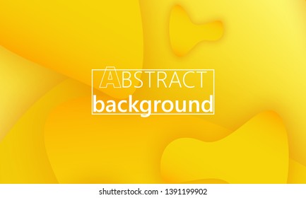 Dynamic shapes. 3D background. Modern design. Yellow color. Minimal poster. Vector illustration.