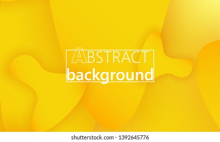 Dynamic shapes. 3D background. Modern design. Yellow color. Minimal poster. Vector illustration.
