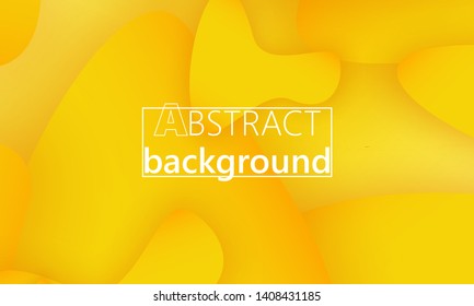 Dynamic shapes. 3D background. Modern design. Yellow color. Minimal poster. Vector illustration.