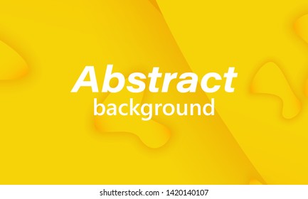 Dynamic shapes. 3D background. Modern design. Yellow color. Minimal poster. Vector illustration.