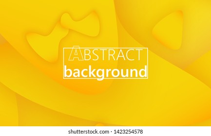 Dynamic shapes. 3D background. Modern design. Yellow color. Minimal poster. Vector illustration.