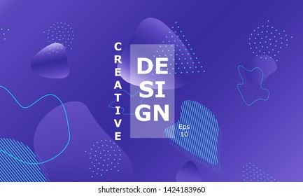 Dynamic shapes. 3D background. Modern design. Minimal poster. Vector illustration.