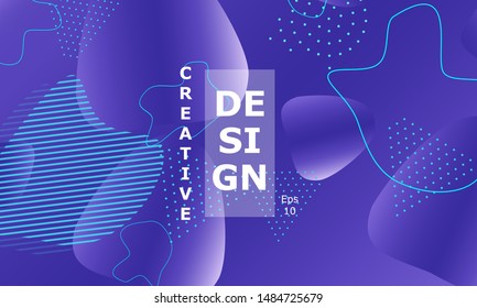 Dynamic shapes. 3D background. Modern design. Minimal poster. Vector illustration.