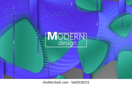 Dynamic shapes. 3D background. Modern design. Minimal poster. Vector illustration.