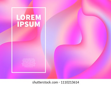 Dynamic shapes, backdrop for cosmetic brand, template for flyer, pink smooth silk banner. Vector illustration