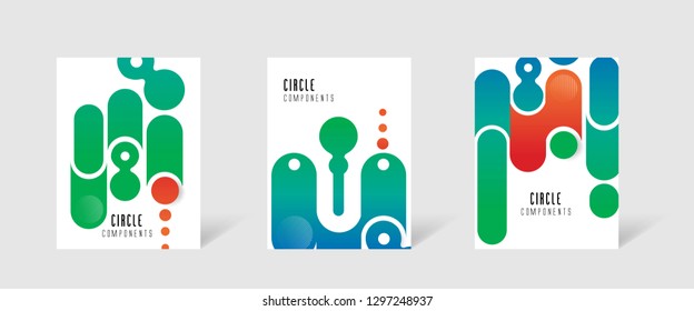 Dynamic Shapes and Circles Layout/Cover Template. Minimalist Creative Design Concept Vector Illustration.