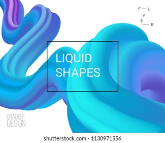 Dynamic shapes composition. 3d Liquid shapes. Trendy geometric gradient design for poster, flyer, invitation, landing page, card or brochure. Vector eps 10 illustration. 