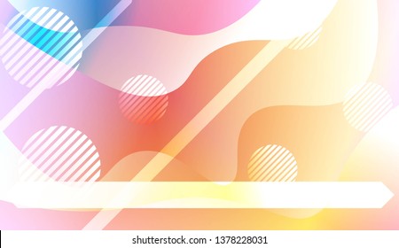 Dynamic shapes composition with Abstract Shiny Waves, Lines, Circle, Space for Text. For Template Cell Phone Backgrounds. Vector Illustration with Color Gradient