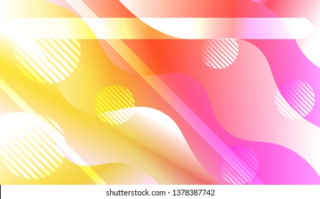 Dynamic shapes composition with Abstract Shiny Waves, Lines, Circle, Space for Text. For Template Cell Phone Backgrounds. Vector Illustration with Color Gradient