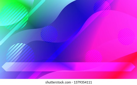 Dynamic shapes composition with Abstract Shiny Waves, Lines, Circle, Space for Text. For Template Cell Phone Backgrounds. Vector Illustration with Color Gradient