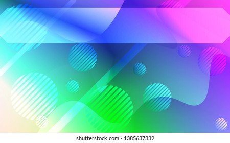 Dynamic shapes composition with Abstract Shiny Waves, Lines, Circle, Space for Text. For Template Cell Phone Backgrounds. Vector Illustration with Color Gradient