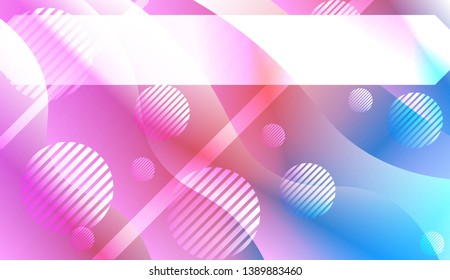 Dynamic shapes composition with Abstract Shiny Waves, Lines, Circle, Space for Text. For Template Cell Phone Backgrounds. Vector Illustration with Color Gradient