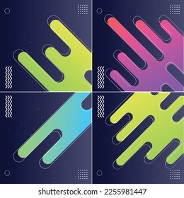 Dynamic Shapes Compositions Pack of 4 with Shining Stripes Creative Templates