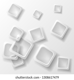 Dynamic shapes on a white background. Design for abstract geometric background consisting of dynamic shapes, intersecting shapes. Vector. Infographics