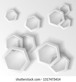 Dynamic shapes on a white background. Design for abstract geometric background consisting of dynamic shapes, intersecting shapes. Vector. Infographics