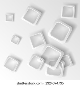 Dynamic shapes on a white background. Design for abstract geometric background consisting of dynamic shapes, intersecting shapes. Vector. Infographics