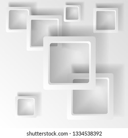 Dynamic shapes on a white background. Design for abstract geometric background consisting of dynamic shapes, intersecting shapes. Vector. Infographics