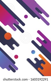 Dynamic shapes on white background poster. bright neon gradient and place for text, web, social media, banner, card, header, advertisement.
