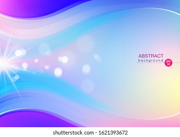 Dynamic shapes with vibrant wave colorful, bokeh and light, color gradient abstract background, vector