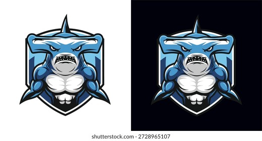 Dynamic Shark Logo Design, Graphic Art, Digital Creation, Sport Branding, Modern Aesthetic
