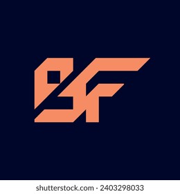 Dynamic sharp logo movement of the letter bf