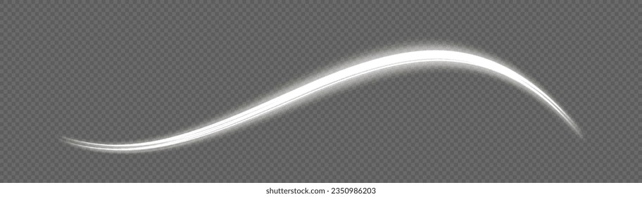 Dynamic shiny waves. Twist with sparkle dust. White glowing motion line. Light sparkling effect. Luminous lines of speed. Magic speed flying trails of shine, bright shimmer particles fly Vector